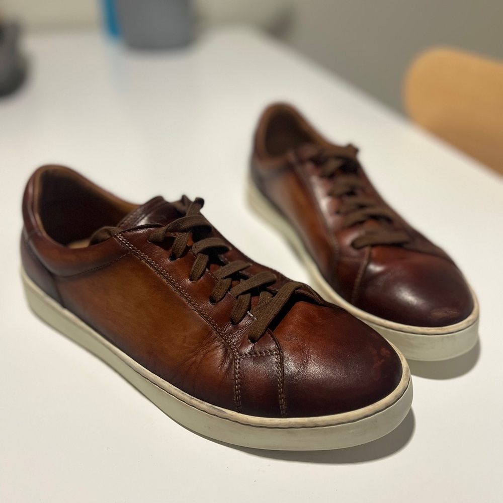 Magnanni - Cognac - Leather Sneakers - Mens 10
